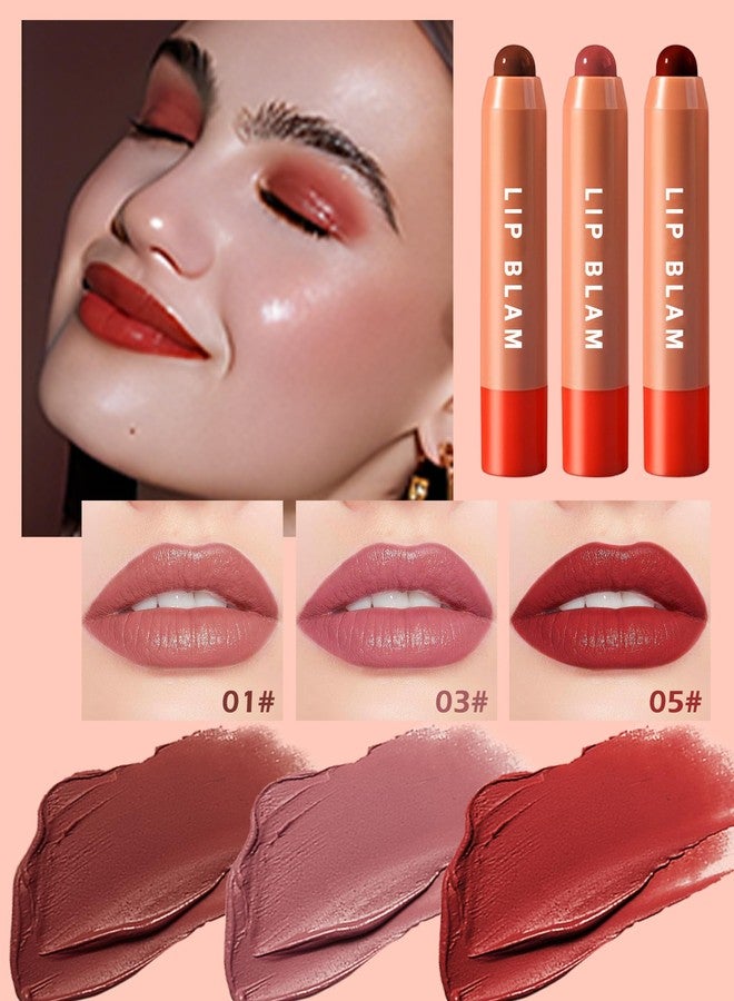 LYSdefeu Hydrating Tinted Lip Balm Set-3Pcs Gloss Lip Balm Plumper,Long Lasting Lipgloss Creamy Lipstick,Lightweight High-Pigment Lip Stain Pen Lip Crayon Stick,Valentine's Day Makeup Gift for Women-Set A - Image 2