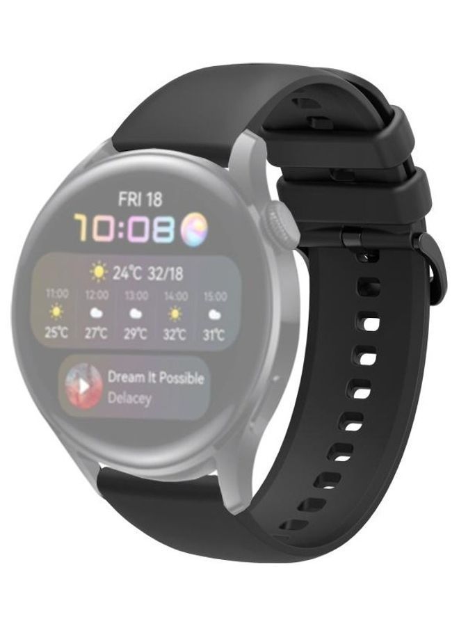 NIBEMINENT Silicone Replacement Strap Watchband For Huawei Watch 3/3 Pro Black - Image 1