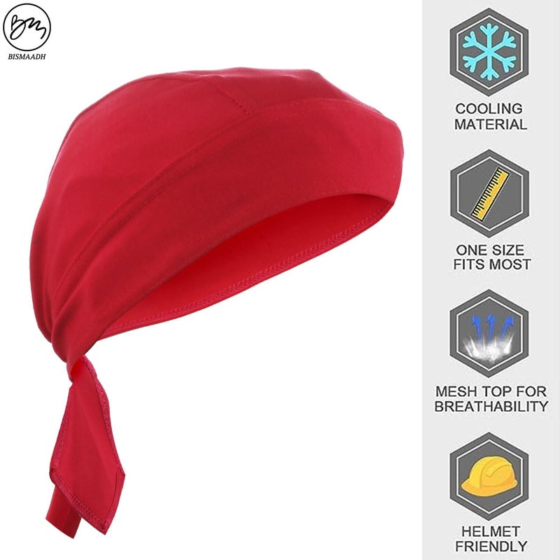 BISMAADH Stretch Lycra 4way Patka/Skull Cap Bandana - Cycling, Riding, Fashionable Helmet Liner Head Cap for Men & Women - Image 2