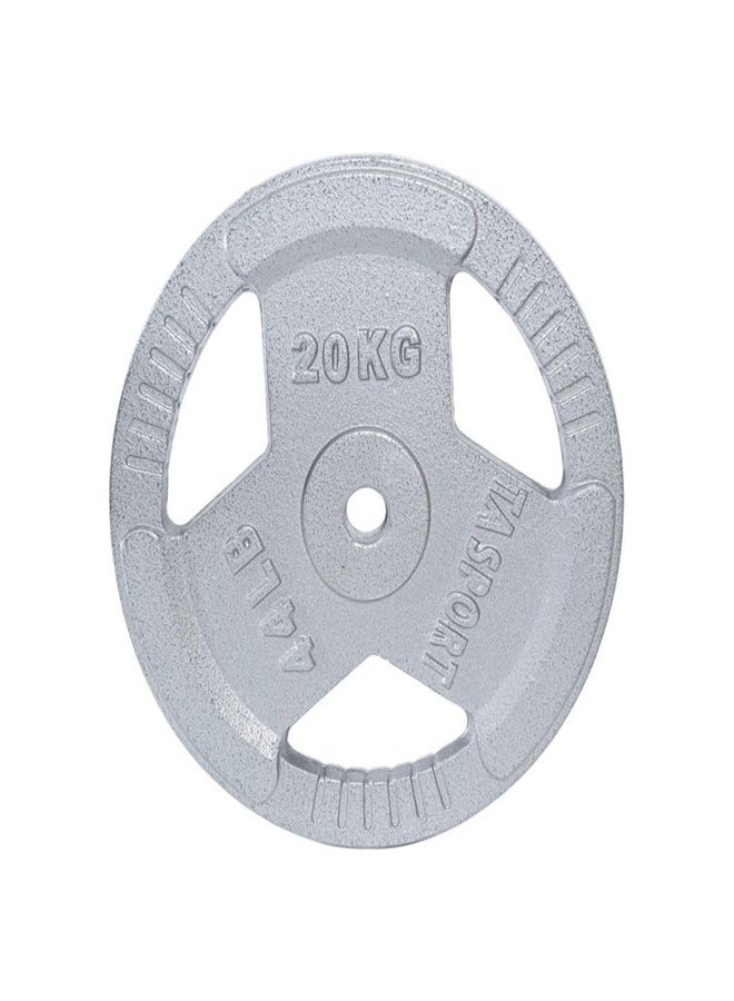 20KG Paint Weight Plate SYP20 Grey – 3 Hole Grip Design with Handle for Strength Training & Olympic/Standard Bars