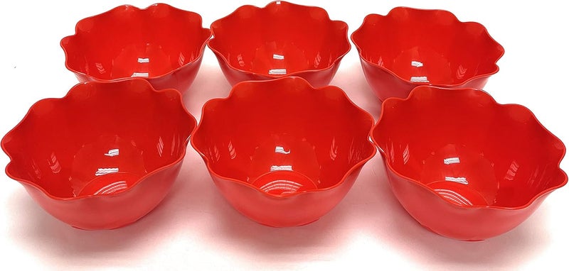 Mintra Office Mintra Home Reusable Bowls and Plates 6pk  Lotus Collection Red Bowl 6pk  55inW x 275inH 