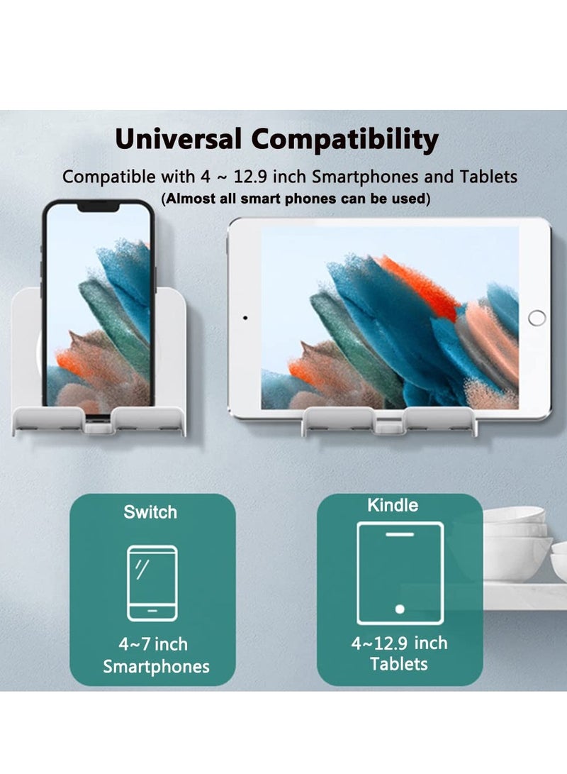 Excefore Shower Phone Holder Multi Functional Removable Lazy Cellphone Holding Tool Universal Adjustable Waterproof Cellphone Stand Tablet Wall Mount Self Adhesive for Bathroom Bedroom Kitchen - Image 4