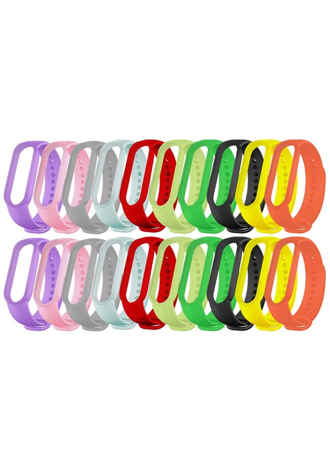 20 Pieces of Strap Band for Xiaomi Mi Band 6 Mi Band 5 - Silicone Watch band Replacement Band