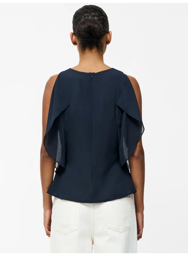 French Connection Eden Georgette Flutter Sleeve Top