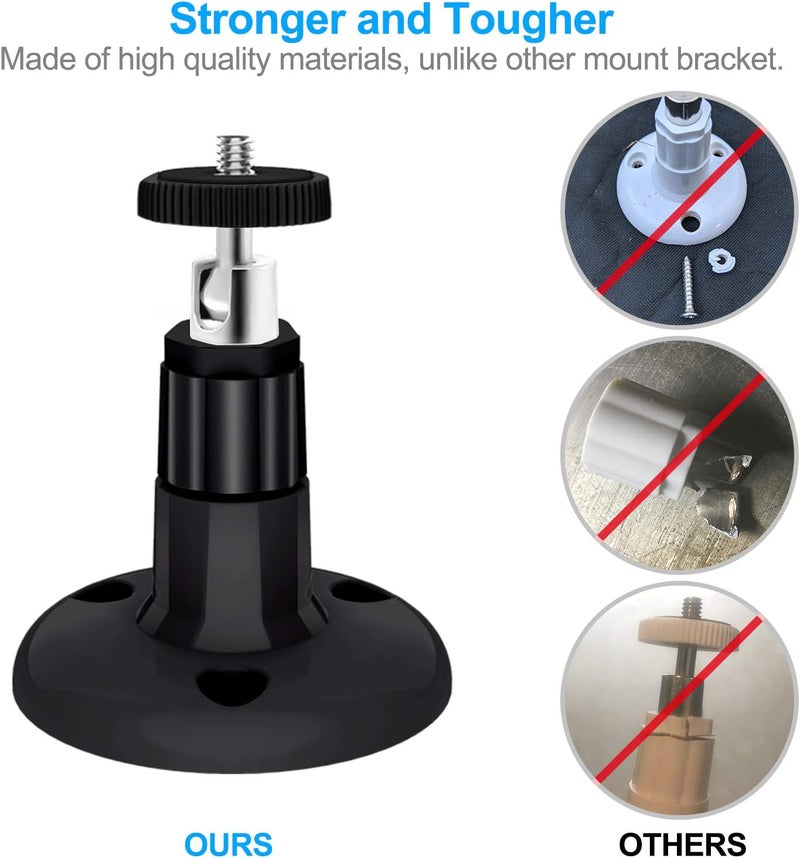 FASTSNAIL Wall Mount Compatible with Wyze Cam Pan & Wyze Cam V3/Ring Camera, Adjustable Indoor Outdoor Mount for Wyze Cam Pan, Wyze Cam Outdoor, Wyze Cam V3/ArloPro/2/3/4/5//Ultra/Ultra 2 Pack Black - Image 2