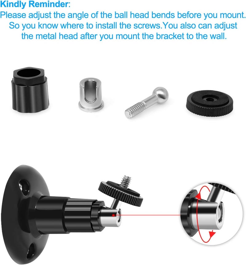 FASTSNAIL Wall Mount Compatible with Wyze Cam Pan & Wyze Cam V3/Ring Camera, Adjustable Indoor Outdoor Mount for Wyze Cam Pan, Wyze Cam Outdoor, Wyze Cam V3/ArloPro/2/3/4/5//Ultra/Ultra 2 Pack Black - Image 4