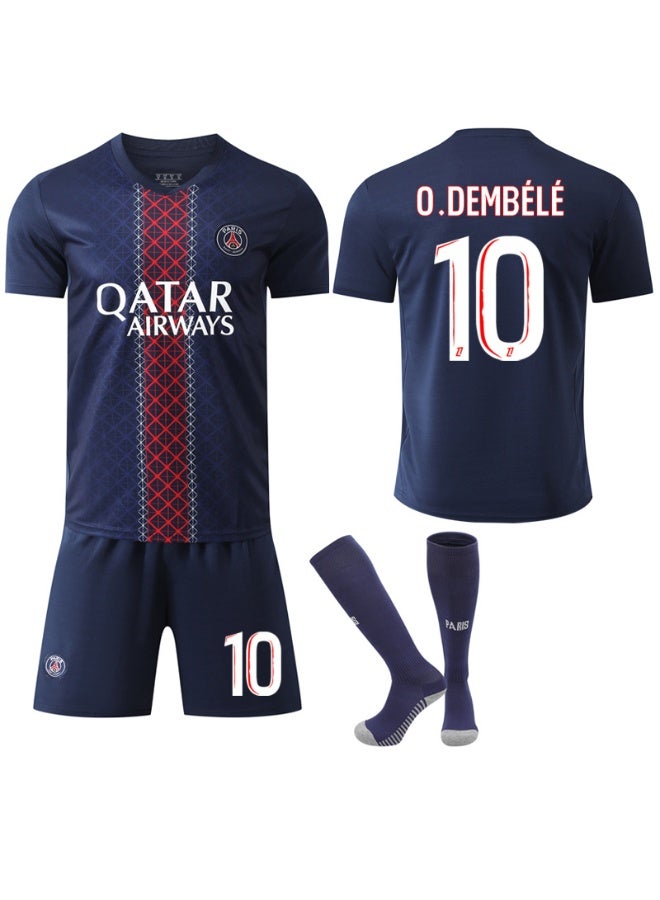 باريس 2025-2026 الموسم #10 يا ديمبيلي لكرة القدم جيرسي السراويل الجوارب مجموعة حجم الأطفال وحجم الكبار ، هدية للجماهير والأصدقاء - Image 1