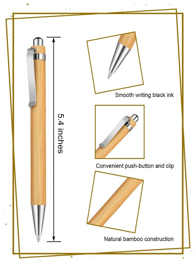 lyforx Bamboo Pens Bulk Wooden Bamboo Pens Engraving Wooden Ballpoint Pen Customizable Gift Pen Bulk 50pcs - Image 2