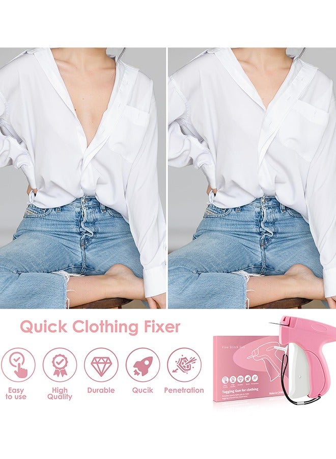 Fine Stitch Gun Stitchy Quick Clothing Fixer for Clothes,Micro Tagging Gun for Clothing with 5 Fine Needles  1000 Pcs Fasteners,Mini Speedy Sticky Sewing Gun Hemming Tool (Pink) - Image 5