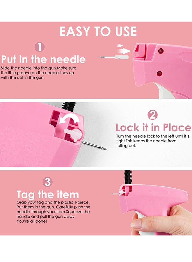 Fine Stitch Gun Stitchy Quick Clothing Fixer for Clothes,Micro Tagging Gun for Clothing with 5 Fine Needles  1000 Pcs Fasteners,Mini Speedy Sticky Sewing Gun Hemming Tool (Pink) - Image 4