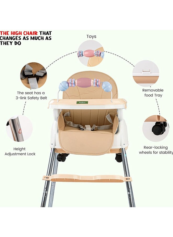 أوريتي طاولة طعام محمولة للأطفال 4 في 1 مع عجلات  - Image 3