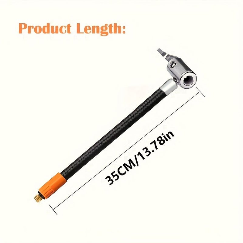1 X 50cm 19.69 Inch M6 Universal Tire Inflatable Hose With Woven Synthetic Rubber Enhanced High Temperature Sleeve Twist Lock Adapter For Bicycle Motorcycle Car Tire Pump Extension - Image 5