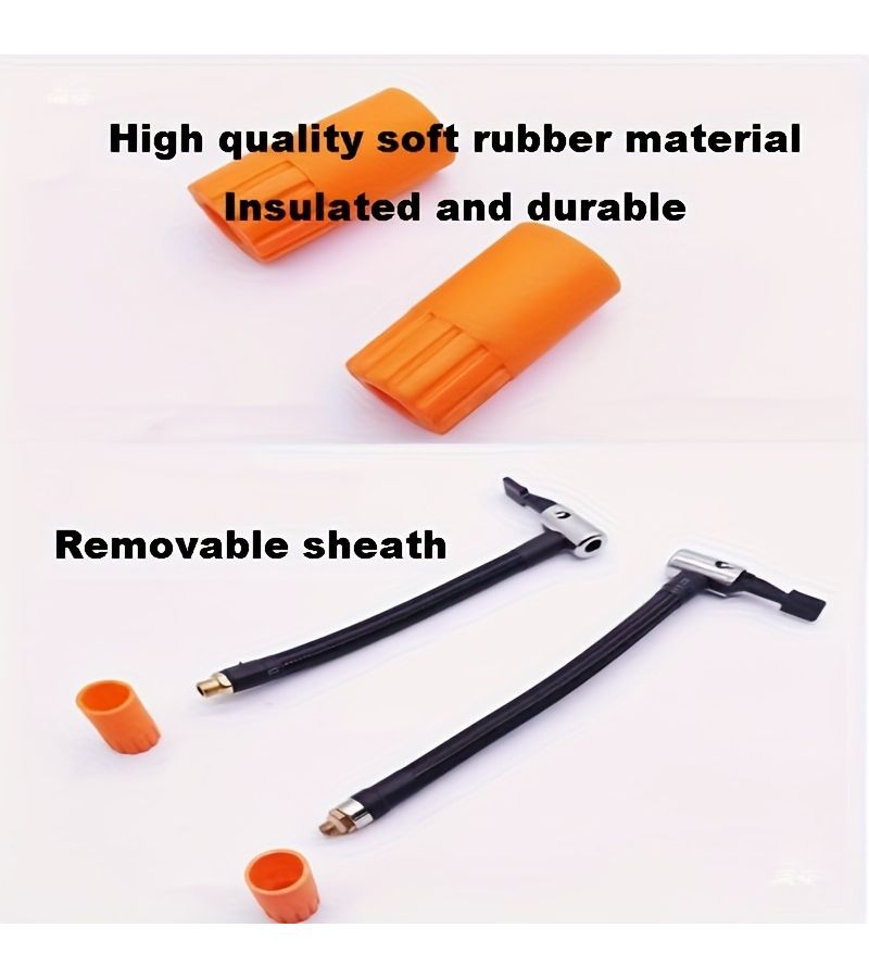 1 X 50cm 19.69 Inch M6 Universal Tire Inflatable Hose With Woven Synthetic Rubber Enhanced High Temperature Sleeve Twist Lock Adapter For Bicycle Motorcycle Car Tire Pump Extension - Image 3