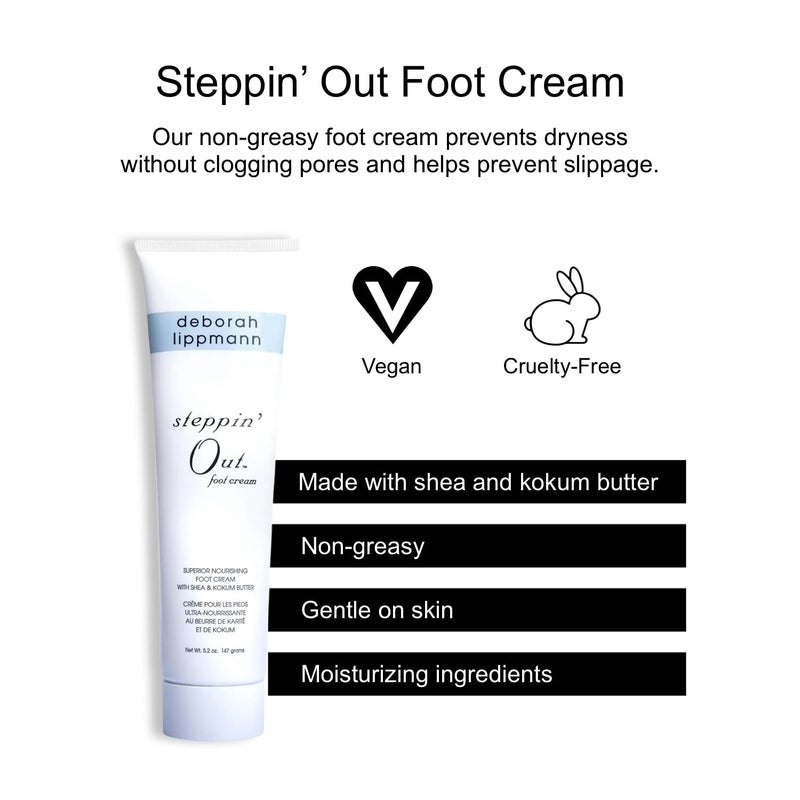Deborah Lippmann Steppin' Out Foot Cream | Moisturizes & Softens Dry Feet, Restores Flexibility & Cracked Heels for Healthy Skin | Non-Greasy | 5.2 Oz - Image 3