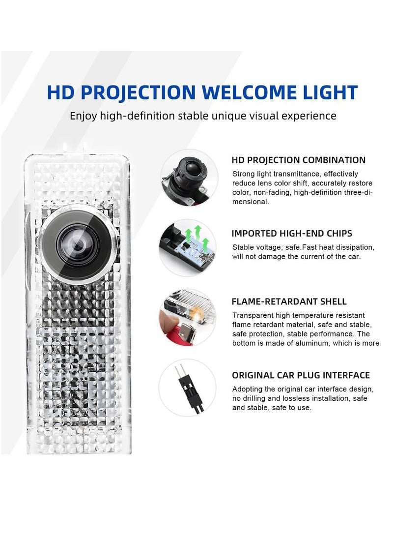 2Pcs Car Door Lights Logo Projector HD Welcome Lights Puddle Lights Compatible for BMW Accessories1 2 3 4 5 6 7 Series M3 M5 X1 X3 X4 X5 X6 Series