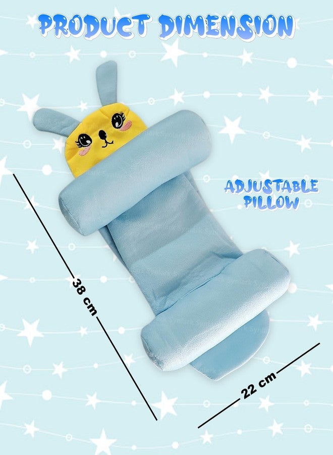 Synlark Baby Head Support Pillow, Supersoft Fabric, Adjustable Side Roll Cushions, Portable, for Newborns (Sky-Blue) - Image 2