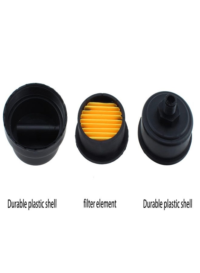 ماكسمورال فلتر كاتم صوت ضاغط الهواء من ماكسمورال، قطعتان، مقاس 1/4 بوصة، PT، 13 مم، فلتر كاتم صوت ضاغط الهواء المعدني الأسود، قطع غيار ضاغط الهواء - Image 2