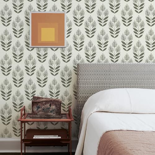 Naphite Tulip Floral Peel and Stick Wallpaper Vintage Leaf Contact Paper for Cabinet Drawer Boho Contact Paper Self Adhesive Wallpaper for Bathroom Farmhouse Retro Flower Wall Decor 17.3inW 78.7inL - Image 5