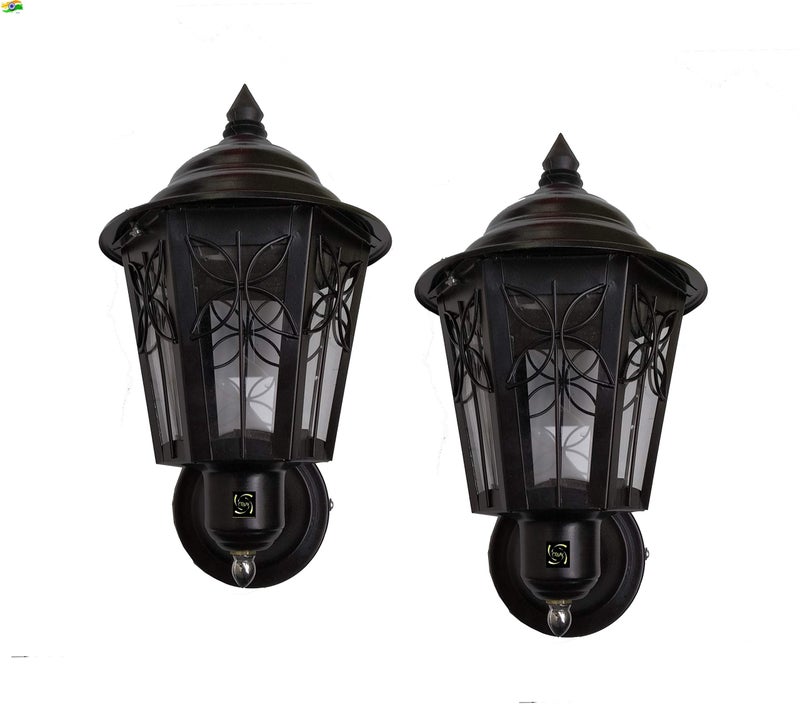 Lyse Decor Modern Design Stairs Shape Waterproof Gate Light, Pillar Lamp, Garden (Pair of 2 Pieces) (Black..) - Image 5