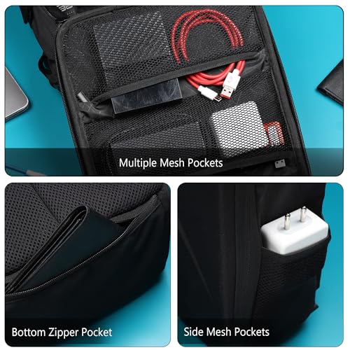 GadgetBite Camera Bag Hardshell Water Resistant Professional Camera Backpack with Rain Cover Customizable Shockproof Lens Pockets for DSLR Go Pro Canon Nikon Sony Cameras Accessories - Grey - Image 3