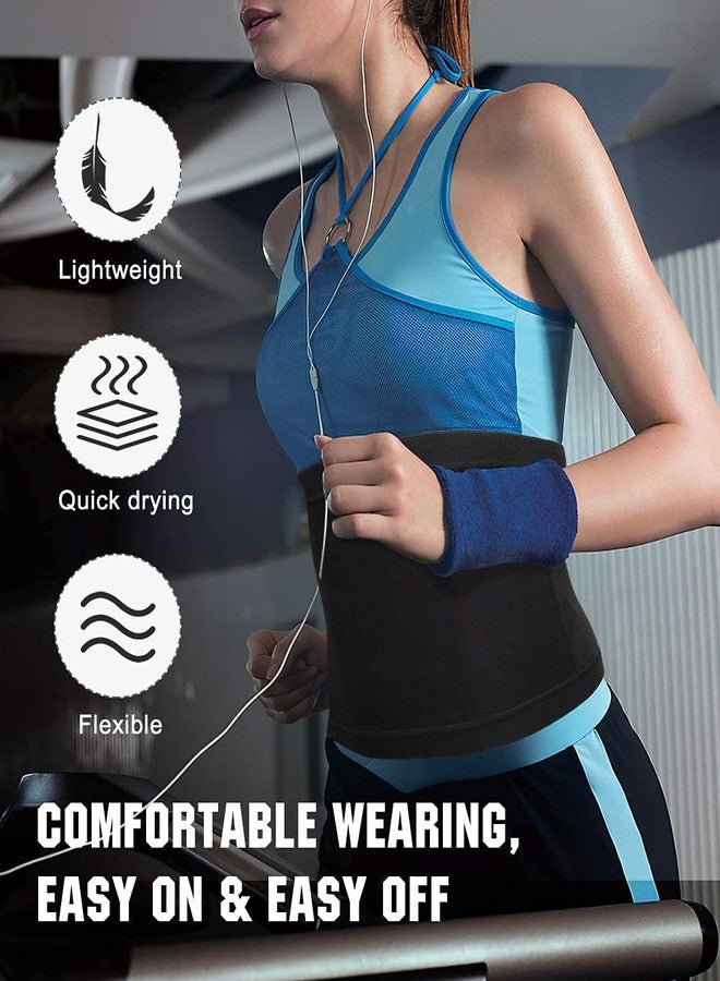 اي دي اي حزام دعم الخصر ADA - حزام شد الخصر، بدلة ساونا بوليمرية، حزام دعم الجسم للتمارين الرياضية للرجال والنساء - (مقاس الخصر 2XL، 34-36 بوصة) أسود - Image 2