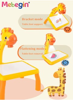 MEBEGIN Kids Projection Drawing Table, Giraffe Shape Erasable Graffiti Board, Writing and Painting Set with Drawing Book, 12 Colored Pens 24 Projection Patterns, Drawing Supplies, Early Educational Drawing Toys, 3 AA Batteries Required(Not Included)  - Image 3