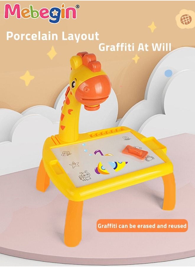 MEBEGIN Kids Projection Drawing Table, Giraffe Shape Erasable Graffiti Board, Writing and Painting Set with Drawing Book, 12 Colored Pens 24 Projection Patterns, Drawing Supplies, Early Educational Drawing Toys, 3 AA Batteries Required(Not Included)  - Image 4