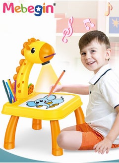 MEBEGIN Kids Projection Drawing Table, Giraffe Shape Erasable Graffiti Board, Writing and Painting Set with Drawing Book, 12 Colored Pens 24 Projection Patterns, Drawing Supplies, Early Educational Drawing Toys, 3 AA Batteries Required(Not Included)  - Image 1