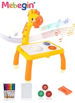 MEBEGIN Kids Projection Drawing Table, Giraffe Shape Erasable Graffiti Board, Writing and Painting Set with Drawing Book, 12 Colored Pens 24 Projection Patterns, Drawing Supplies, Early Educational Drawing Toys, 3 AA Batteries Required(Not Included)  - Image 2
