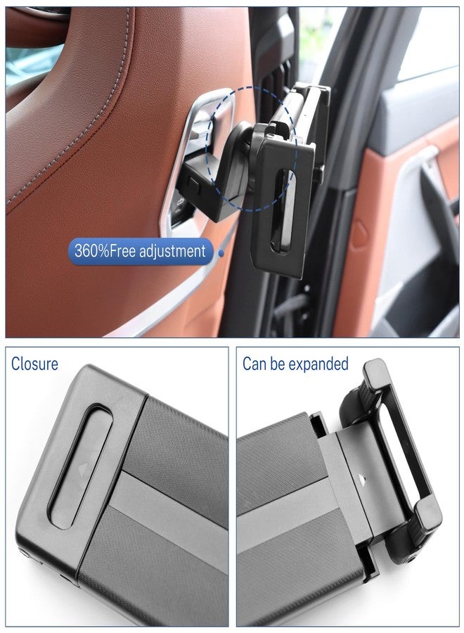 KUNGKIC حامل KUNGKIC للأجهزة اللوحية مثبت على مسند رأس السيارة لسيارات BMW X3 X5 X6 I20 G05 G06 G45 G60 G61 G70، حامل قابل للتعديل للأجهزة اللوحية في السيارة، مناسب للمقعد الخلفي، أساسيات الرحلات البرية، أسود (مشبك تثبيت بالجاذبية). - Image 3