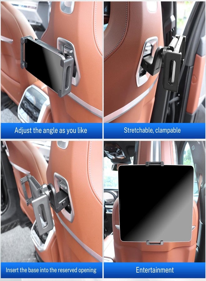 KUNGKIC حامل KUNGKIC للأجهزة اللوحية مثبت على مسند رأس السيارة لسيارات BMW X3 X5 X6 I20 G05 G06 G45 G60 G61 G70، حامل قابل للتعديل للأجهزة اللوحية في السيارة، مناسب للمقعد الخلفي، أساسيات الرحلات البرية، أسود (مشبك تثبيت بالجاذبية). - Image 2