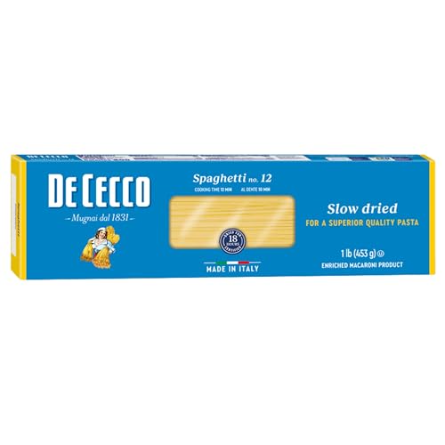 De Cecco Spaghetti No 12 Pasta 16 Oz Authentic Slow Dried Made with Durum Wheat Versatile Pasta for Sauces  Recipes Made in Italy - Image 1