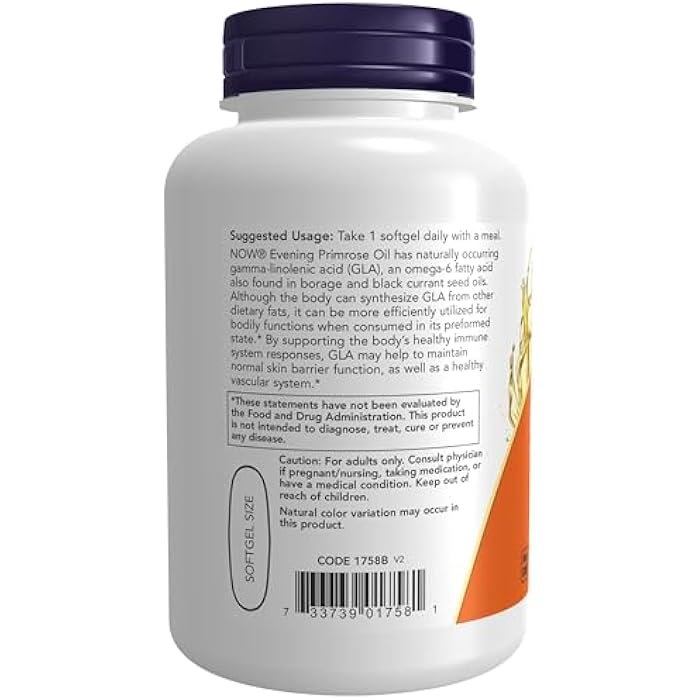 NOW Foods Supplements, Evening Primrose Oil 1000 mg, Cold Pressed, Hexane Free, Vegan Formula, 90 Veg Softgels - Image 3