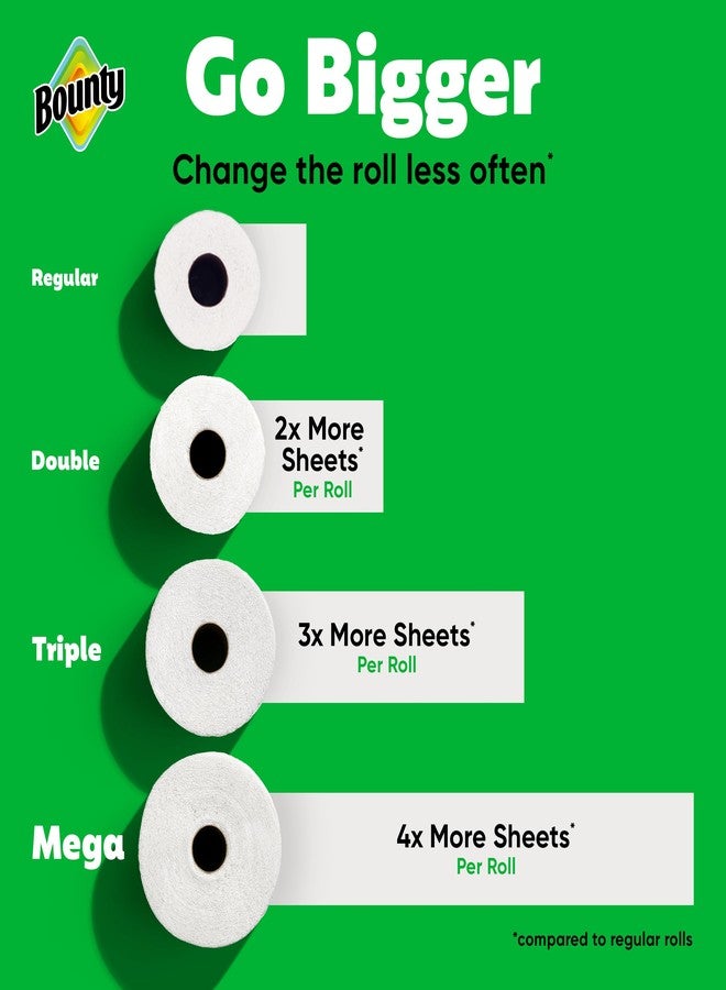 Bounty مناديل باونتي الورقية بحجم مختار، بيضاء، 2 لفة مزدوجة بلس = 5 لفات عادية - Image 4