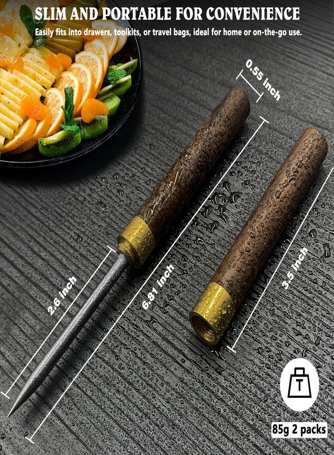 FJCTER 2 Pack Ice Pick for Breaking Ice, 6.8" Stainless Steel Ice Picks with Ebony Wooden Handle and Safety Cap, Multi-Purpose Ice Picks for Bars, Kitchens, Camping, Bartenders - Image 5