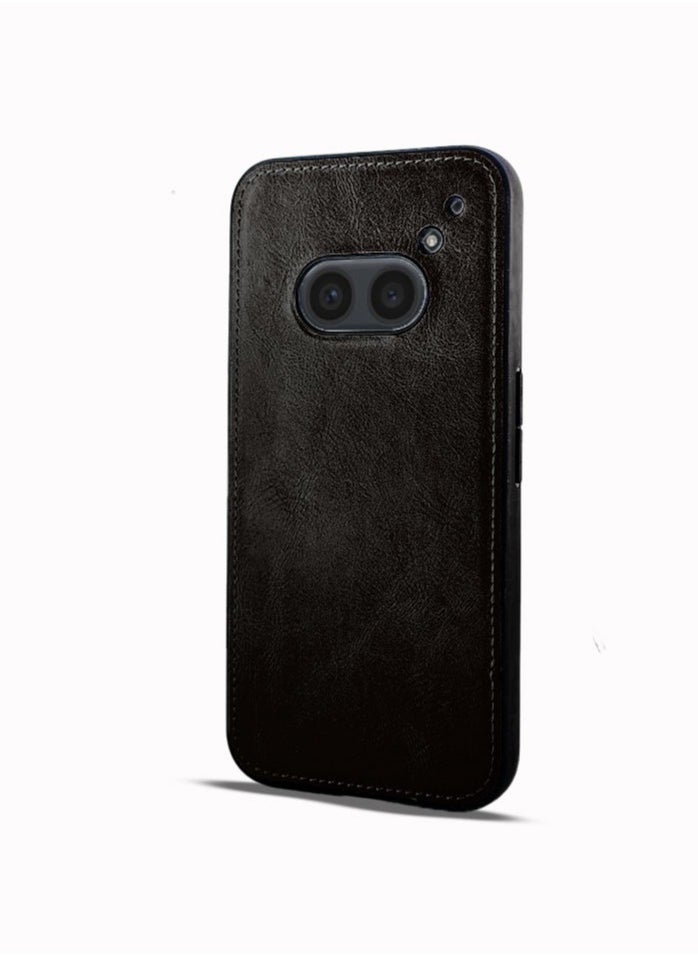 Generic For Nothing Phone (2A) Luxury Hard Leather Back Case, Hard Tpu Back and Fully Proteciton Compatible With Nothing Phone (2A) (6.7'') (Black)  - Image 1