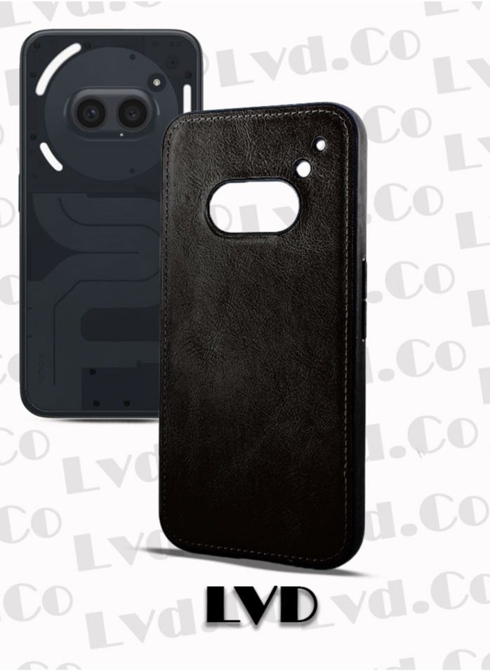 Generic For Nothing Phone (2A) Luxury Hard Leather Back Case, Hard Tpu Back and Fully Proteciton Compatible With Nothing Phone (2A) (6.7'') (Black)  - Image 2