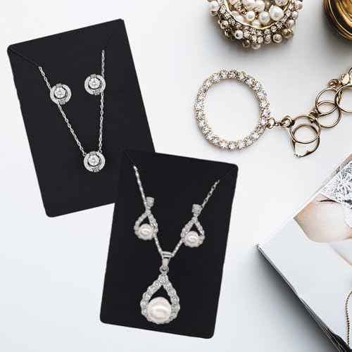 Festiko® Jewellery Display Cards (Black, Pack of 200 Pcs), Jewellery Tags for Earring & Necklace, Rectangle Display Cards For Ornaments - Image 4