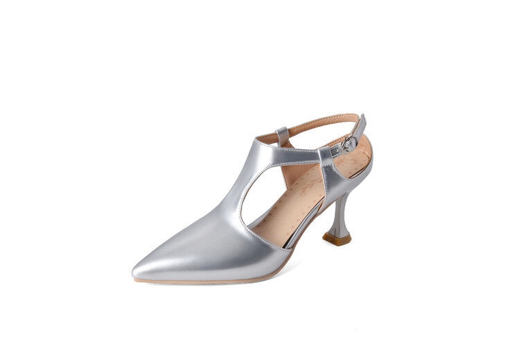 Closed Toe Back Empty High Heel Plus Size Women'S Shoes Pointed Sandals 151-7 - Image 1