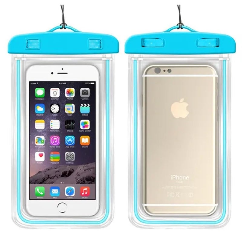 BeFall Waterproof Phone Pouch, rain Mobile Cover, Universal Waterproof Phone Case, Underwater Dry Bag for Mobile, Cash, documents, Water Proof Bag for Beach Boating Swimming Water Park (2Blue) - Image 1