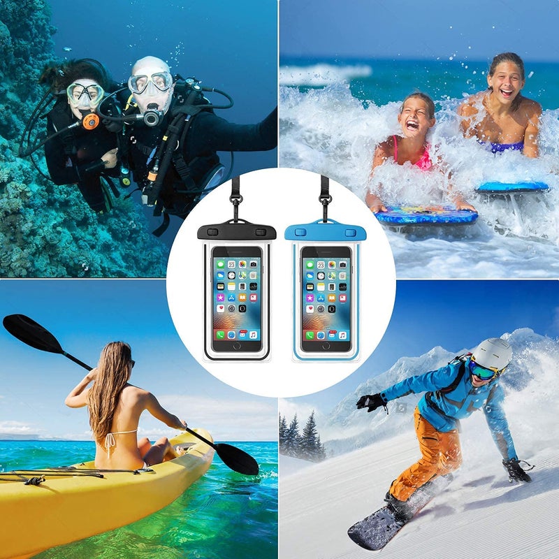 BeFall Waterproof Phone Pouch, rain Mobile Cover, Universal Waterproof Phone Case, Underwater Dry Bag for Mobile, Cash, documents, Water Proof Bag for Beach Boating Swimming Water Park (2Blue) - Image 5