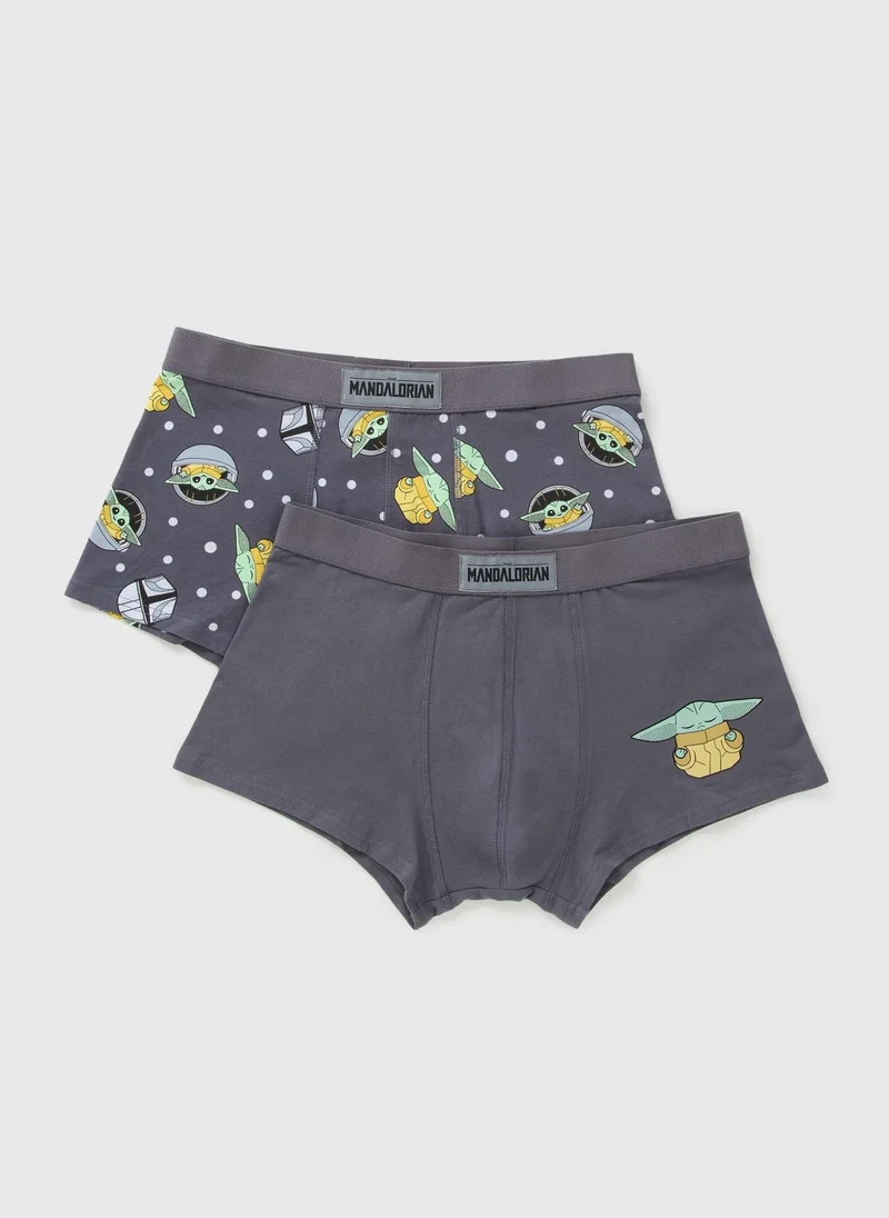 Matalan Mandalorian Grey 2 Pack Boxers