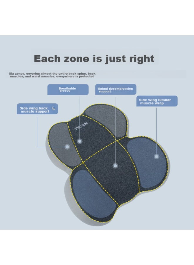 Jago Jiaao Ergonomic Lumbar Support Cushion, Car Seat Cushion, Office Slow Rebound Memory Foam Back Support Pillow, Magnetic Blue - Image 2