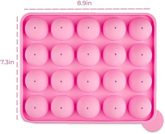 MoldBerry 20 Cavity Lolipop Mould Silicone Chocolate Mold 20 Holes Multicolor BPA PVC Free Spherical Shape Microwave Oven Safe - Image 2