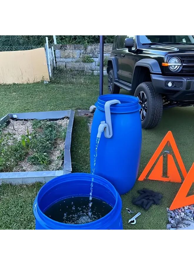 طقم تجميع وتحويل مياه الأمطار البيضاء تصريف تلقائي ملء حوض أسماك بركة حديقة - Image 2