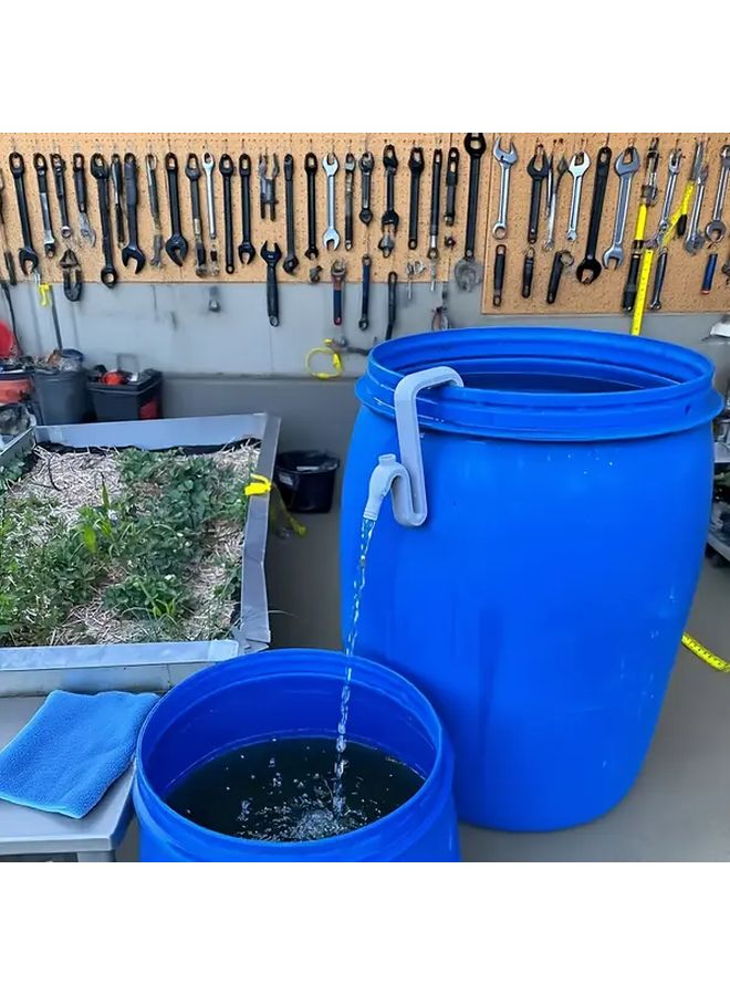 طقم تجميع وتحويل مياه الأمطار البيضاء تصريف تلقائي ملء حوض أسماك بركة حديقة - Image 5