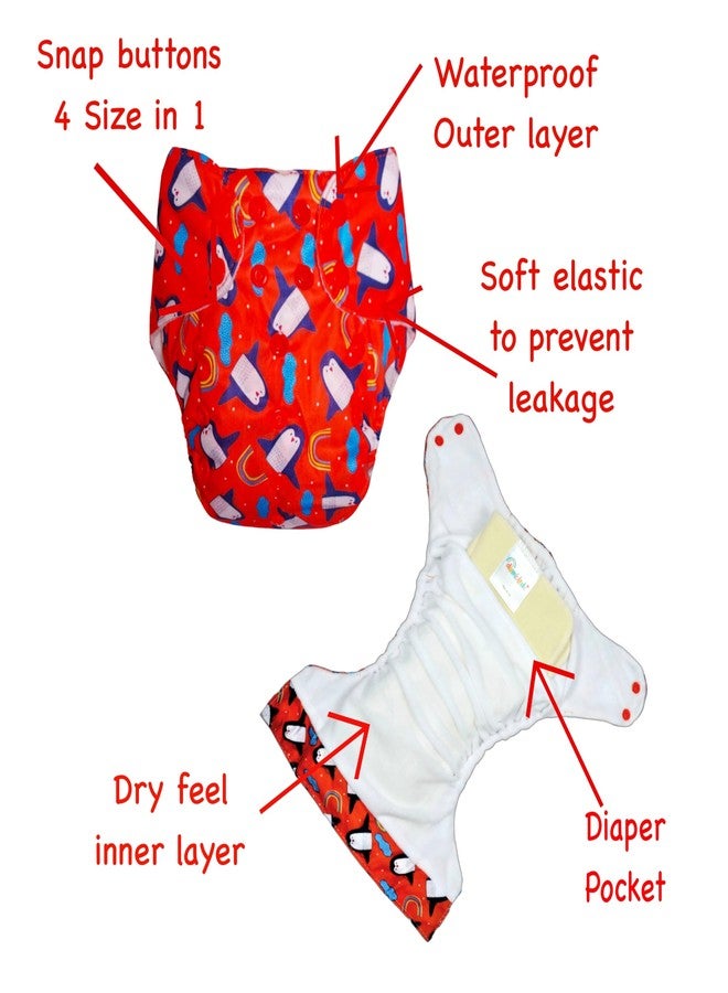 حفاضات دمبلدو إيليت القماشية مع ماصة سحرية (عبوة واحدة) | مضادة للحساسية | مانعة للتسرب | أزرار كبس قابلة للتعديل | مثالية لفصل الصيف الهندي | من 3 أشهر إلى 3 سنوات | للجنسين - Image 4