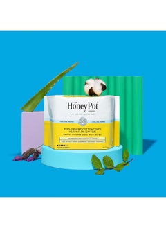 the Honey Pot company Herbal Sanitary Pads for Women - Heavy Flow w/Wings - Infused w/Essential Oils for Cooling Effect & Organic Cotton Cover - Feminine Care - FSA & HAS - 16 ct  - Image 4