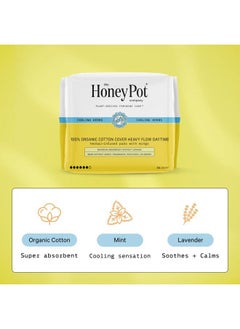 the Honey Pot company Herbal Sanitary Pads for Women - Heavy Flow w/Wings - Infused w/Essential Oils for Cooling Effect & Organic Cotton Cover - Feminine Care - FSA & HAS - 16 ct  - Image 3