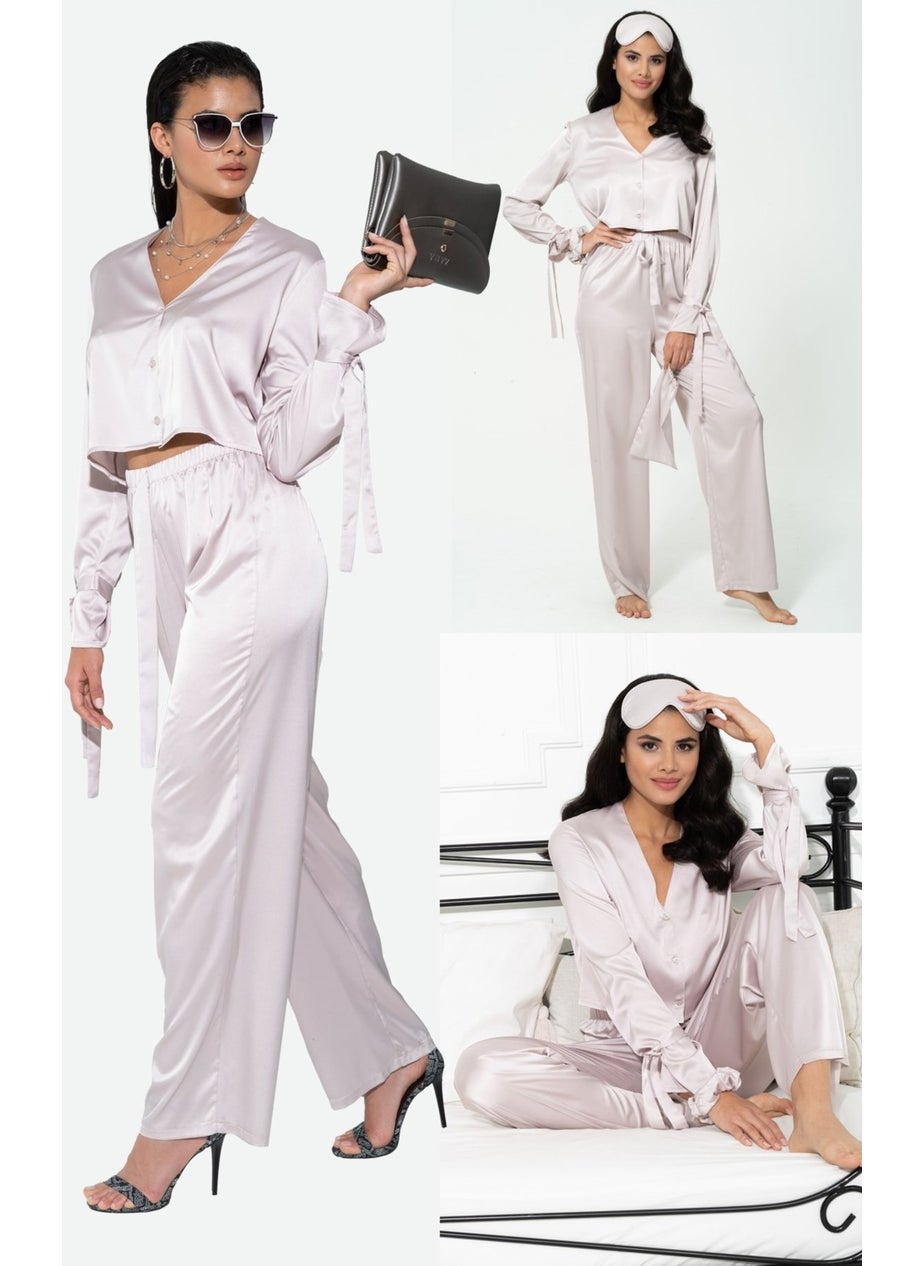 5-Piece Inside&Out Gray Pajama Set with Sleeve Tie Detail S27246 - pzsku/Z1487B9A2661C32D327AFZ/45/_/1728046602/af551d4c-531f-41be-a304-d0525fadb3e0